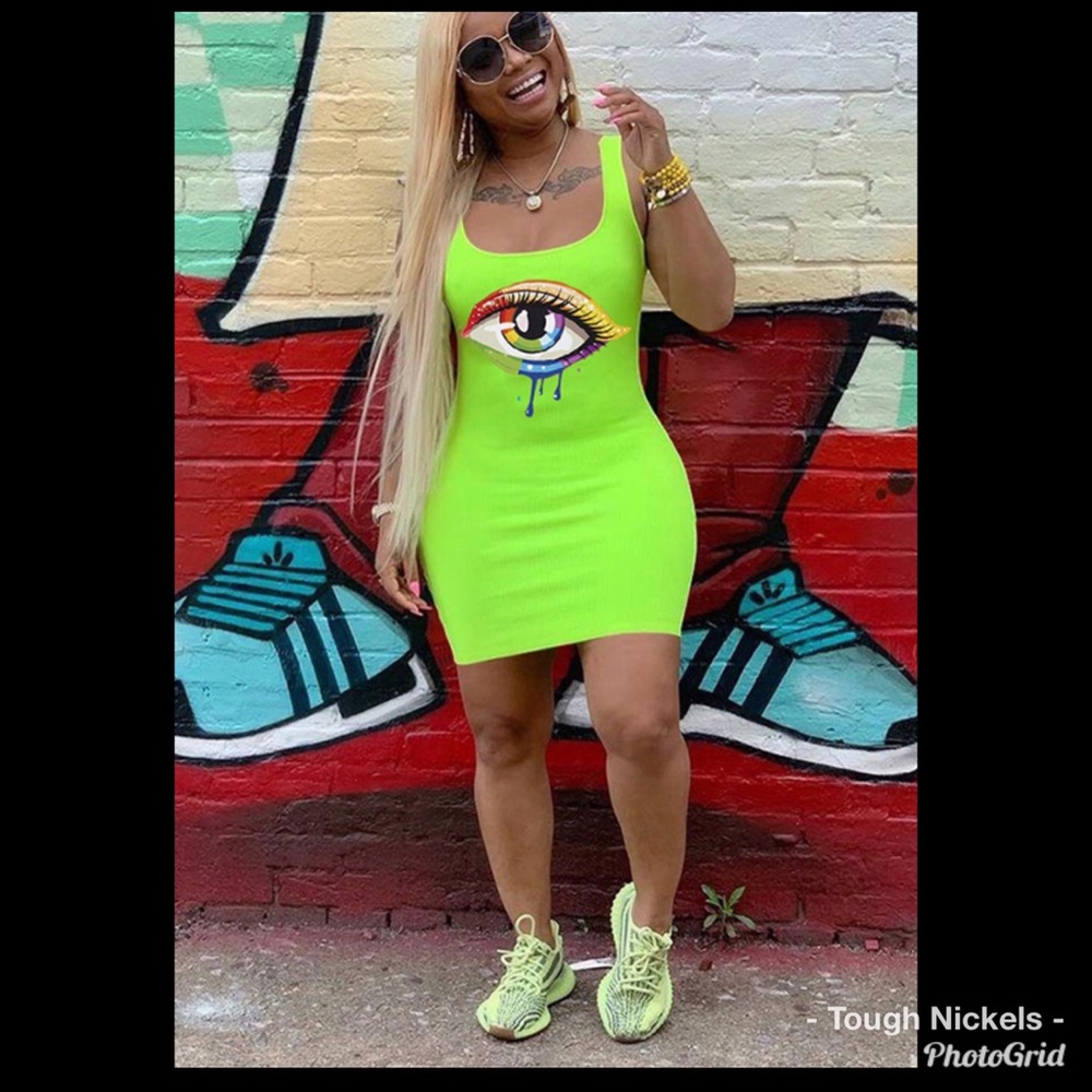 All Eyez Dress (Lime Green)